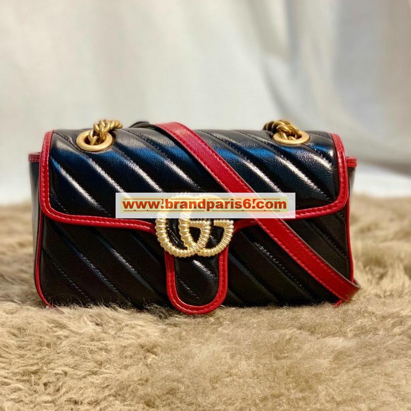 GG446744KR-063 グッチ GUCCI 2019年最新入荷 GG マーモント 斜めがけ ショルダーバッグ キルティング レディースかばん カーフスキン