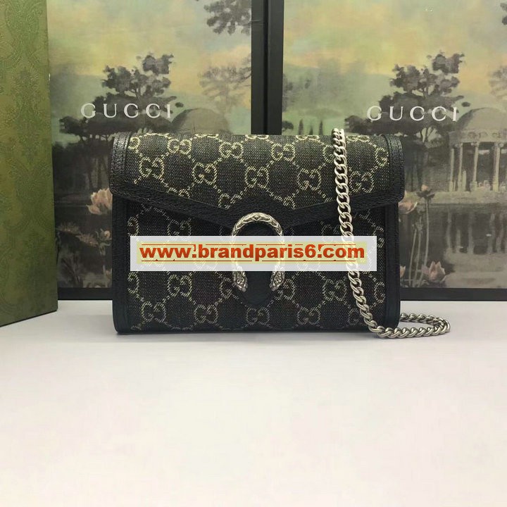 GG401231BBK-057 グッチ GUCCI 2022年最新入荷 ディオニュソス ミニ チェーンウォレット 斜め掛け ショルダーバッグ クロスボディバッグ レディースかばん デニム レザー