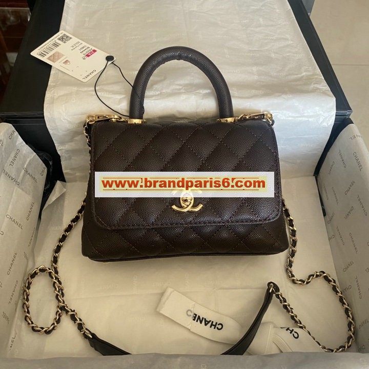 CH92994GQJSK-CC シャネル CHANEL 2022年最新入荷 トップハンドル ミニ フラップ バッグ トートバッグ ハンドバッグ 2way ショルダーバッグ クロスボディ キャビアスキン