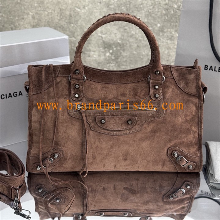 BA0622RSK-GH バレンシアガ BALENCIAGA 2025年新作 LE CITY ラージ トートバッグ ハンドバッグ スエード レディース