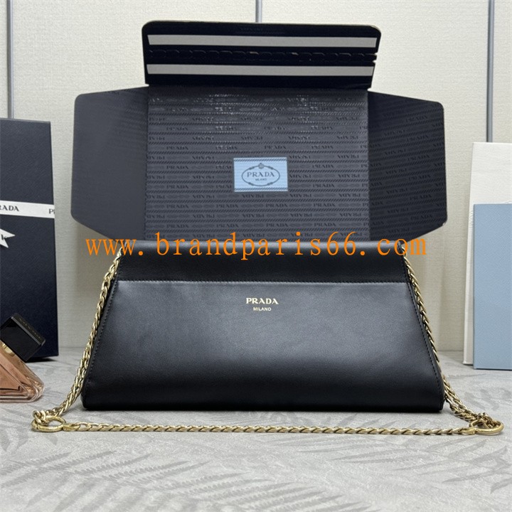PD1BC262LPBK-99 プラダ PRADA 2025年新作 アンシェネ ミディアム バッグ チェーンポーチ ショルダーバッグ レザー