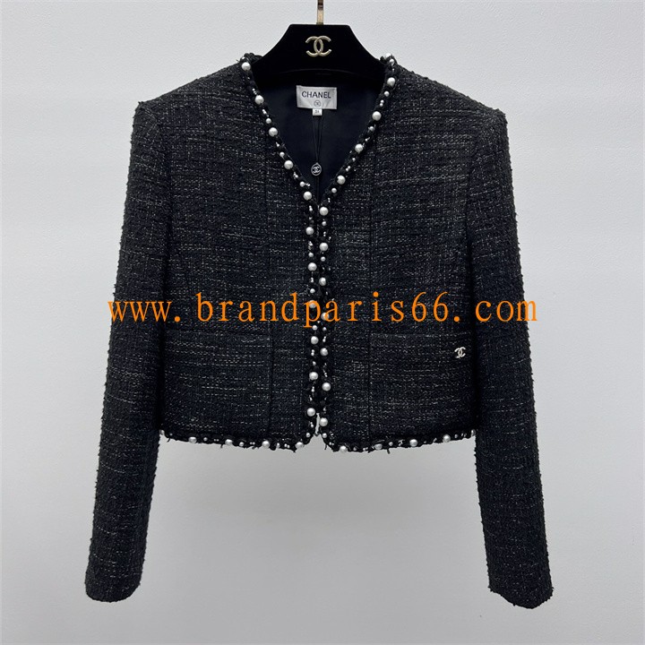 WTCH25015-XG シャネル CHANEL 2025年新作 ツイード コート ロングスリーブ アウターコート Vネック 長袖 レディース