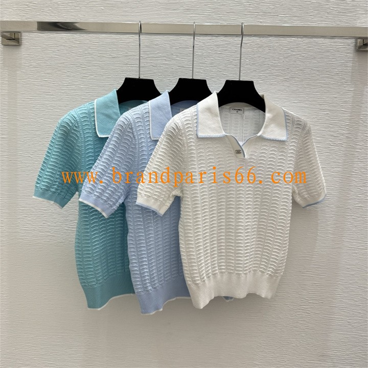 MDCH26020-XG シャネル CHANLE 2026年新作 ショートスリーブ ウール セーター ポロネック 半袖 レディース