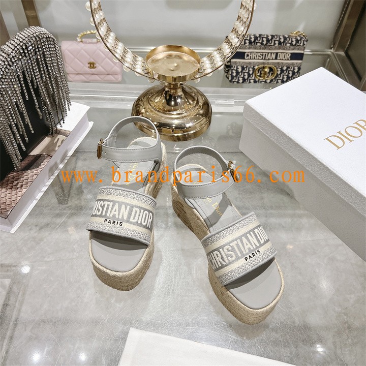 CDJ26001C-26 クリスチャンディオール CHRISTIAN DIOR 2026年 ダンテル ウェッジサンダル エンブロイダリー コットン