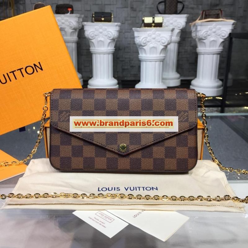 N63032-057　LOUISVUITTON ルイヴィトン 2018年最新入荷 ポシェット フェリーチェ チェーンウォレット クラッチバッグ ダミエエベヌ