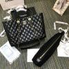 CH93525GL-JS　CHANEL シャネル 2019年最新入荷 ラージ ショッピングバッグ ハンドバッグ 大容量 レディース トートバッグ カーフスキン 黒