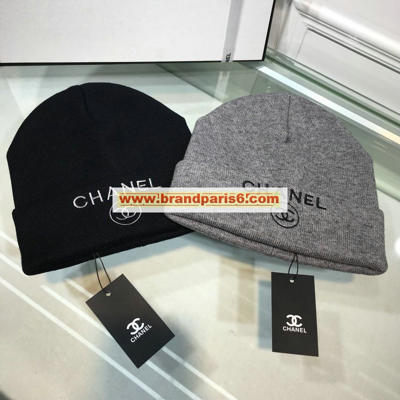 CHM18021-CT　CHANEL シャネル 2018/2019年最新作 帽子 男女兼用 ニット ロゴ刺繍入り