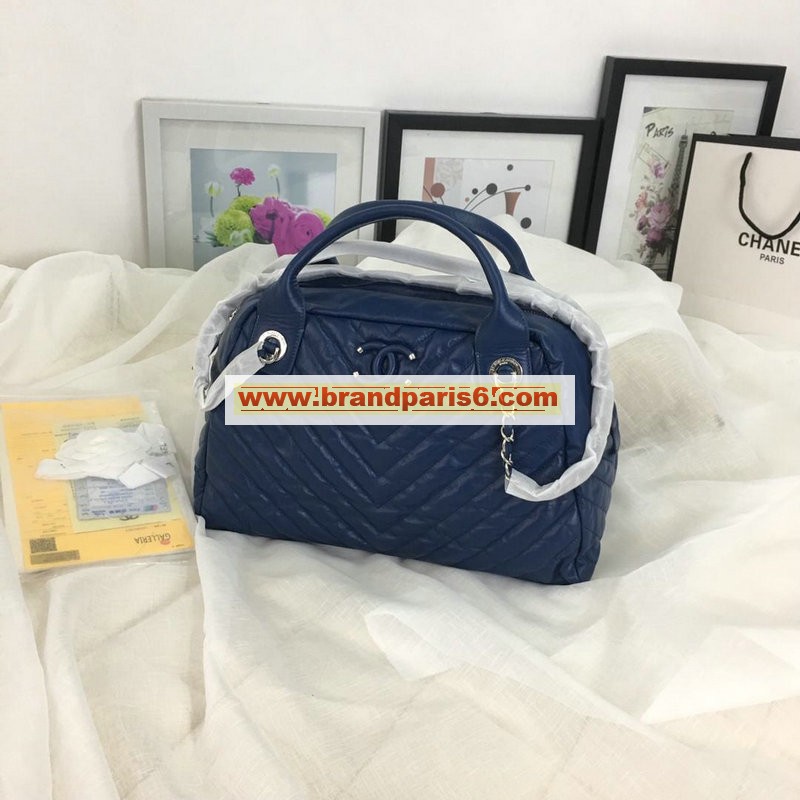 CH57831-JS　CHANEL シャネル 2019年最新作 ボウリングバッグ カジュアル ハンドバッグ 2way 斜め掛け ショルダーバッグ 大容量 カーフスキン