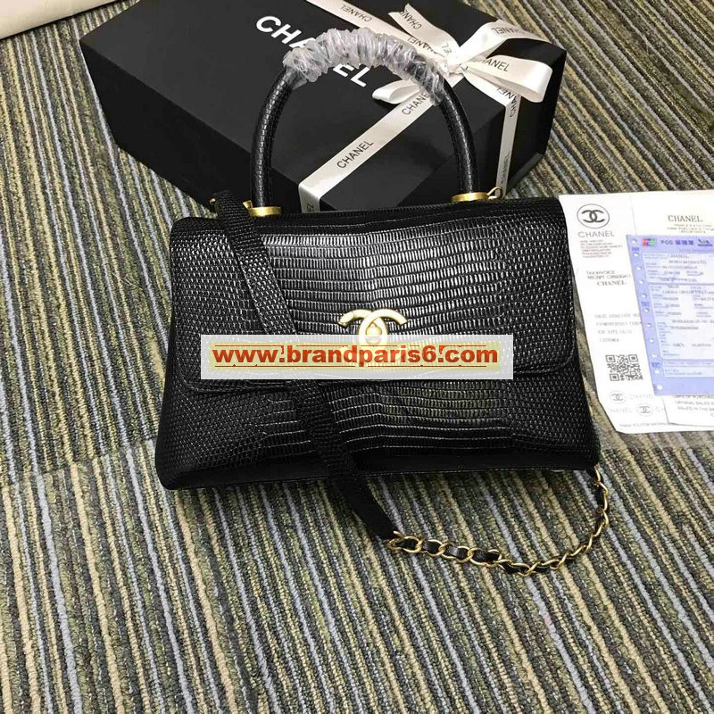 CH93050X-JS　CHANEL シャネル 2019年最新入荷 スモール トップハンドル フラップ バッグ 2way ショルダーバッグ トカゲ柄 レディース 通勤