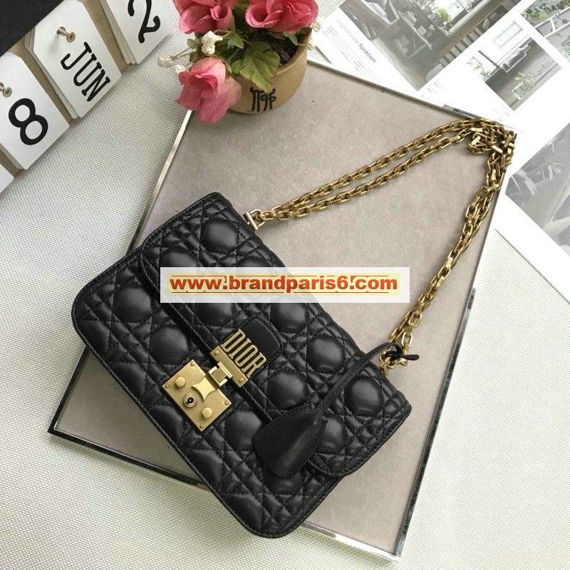CD5818-99　CHRISTIAN DIOR クリスチャンディオール 2019年最新入荷 斜め掛け ショルダーバッグ レディース ラムスキン 通勤 盗難防止 黒