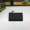 GG435366-057　グッチ GUCCI 2019年最新入荷 シグネチャー カードケース レザー 小銭入れ ジップコインウォレット 黒