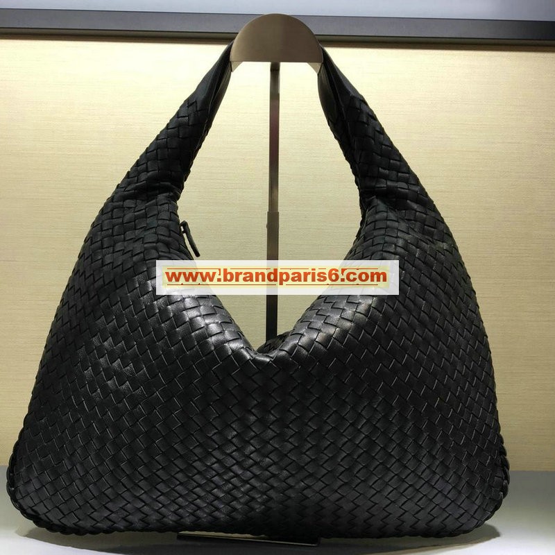 BOV5091DBK-QJ　ボッテガヴェネタ BOTTEGAVENETA 2019年最新入荷 イントレチャート ナッパ ラージ ヴェネタバッグ トートバッグ ハンドバッグ レディースかばん ラムスキン 黒