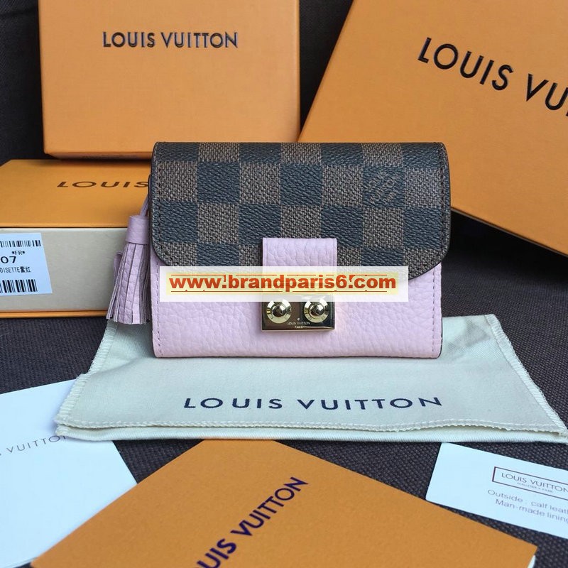 N60208-057　ルイヴィトン LOUISVUITTON 2019年最新入荷 ポルトフォイユ クロワゼット コンパクト 三つ折り短財布 ダミエエベヌ 