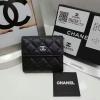 CH48980Q-CC　シャネル CHANEL 2019年最新入荷 三つ折り短財布 小銭入れ コインケース カードケース キャビアスキン 黒