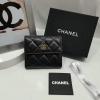 CH48980Y-CC　シャネル CHANEL 2019年最新入荷 三つ折り短財布 小銭入れ コインケース カードケース ラムスキン 黒