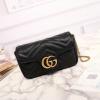 GG476433-057　GUCCI グッチ 2019年最新入荷  GGマーモント キルティングレザー スーパーミニバッグ 斜め掛け ショルダーバッグ