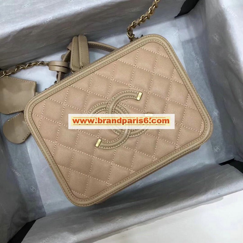 CH93342Q-JS　CHANEL シャネル 2019年最新入荷 ヴァニティー ケース ショルダーバッグ 化粧バッグ キャビアスキン 