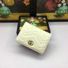 GG466492B-057　グッチ GUCCI 2019年夏最新作 GGマーモント カードケース 二つ折り短財布 コインポケット付き 札入れ付き レザー 白
