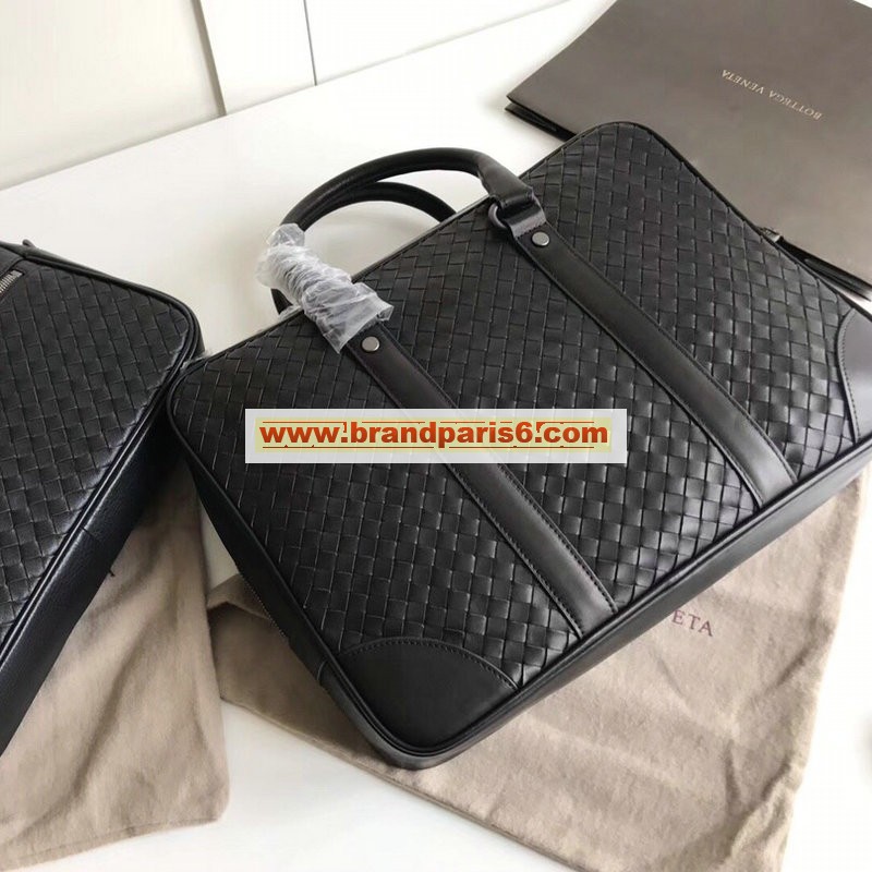 BOV194666-aj　ボッテガヴェネタ BOTTEGAVENETA 2019年最新入荷 イントレチャート ブリーフケース ビジネスバッグ メンズ トートバッグ 2way ショルダーバッグ カーフスキン 黒 