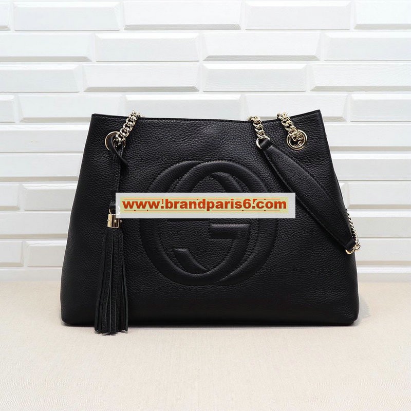 GG308982P-057　グッチ GUCCI 2019年夏最新作 ショルダーバッグ レザー レディースかばん 黒