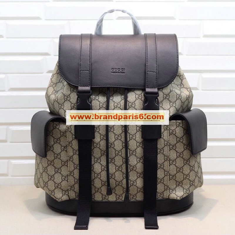 GG495563BX-057　グッチ GUCCI 2019年夏最新作 ソフト GGスプリーム キャンバス バックパック メンズ リュック 大容量 リュックサック 黒