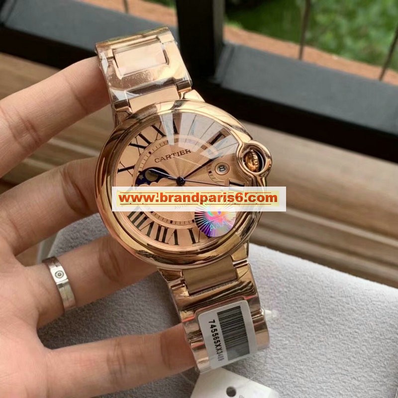 CAT19007-ZX　カルティエ CARTIER 2019年最新入荷 バロン ブルー ドゥ カルティエ ウォッチ ムーンフェイズ ウォッチ オートマチック 自動巻き腕時計 ステンレスベルト カレンダー付き