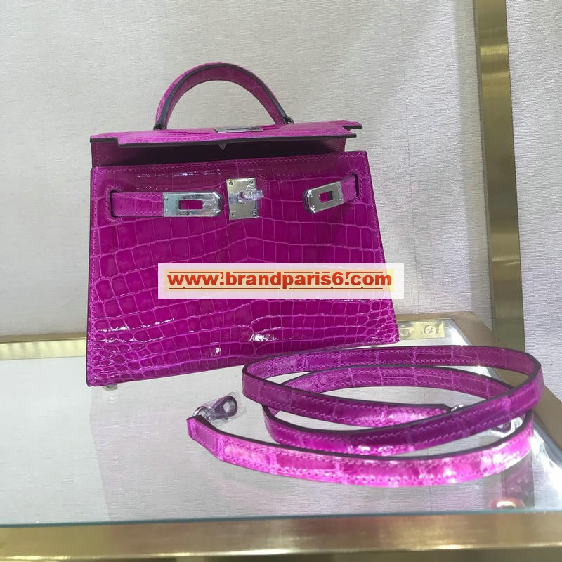 HKL19EPZ-063　エルメス HERMES 2019年最新入荷 ミニ ケリー トート 2way ショルダーバッグ 手作り クロコダイル革 レディースかばん