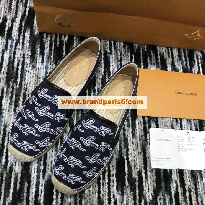 LVJ19033-26　ルイヴィトン LOUISVUITTON 2019年最新入荷 フラットシューズ エスパドリーユ シューズ メンズ レディース カジュアルシューズ 靴 男女兼用