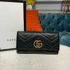 GG443436KK-057　グッチ GUCCI 2019年最新入荷 GGマーモント コンチネンタル ウォレット 二つ折り長財布 ロングウォレット 黒