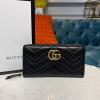 GG443123K-057　グッチ GUCCI 2019年最新入荷 GGマーモント コンチネンタル ウォレット 二つ折り長財布 ロングウォレット 黒