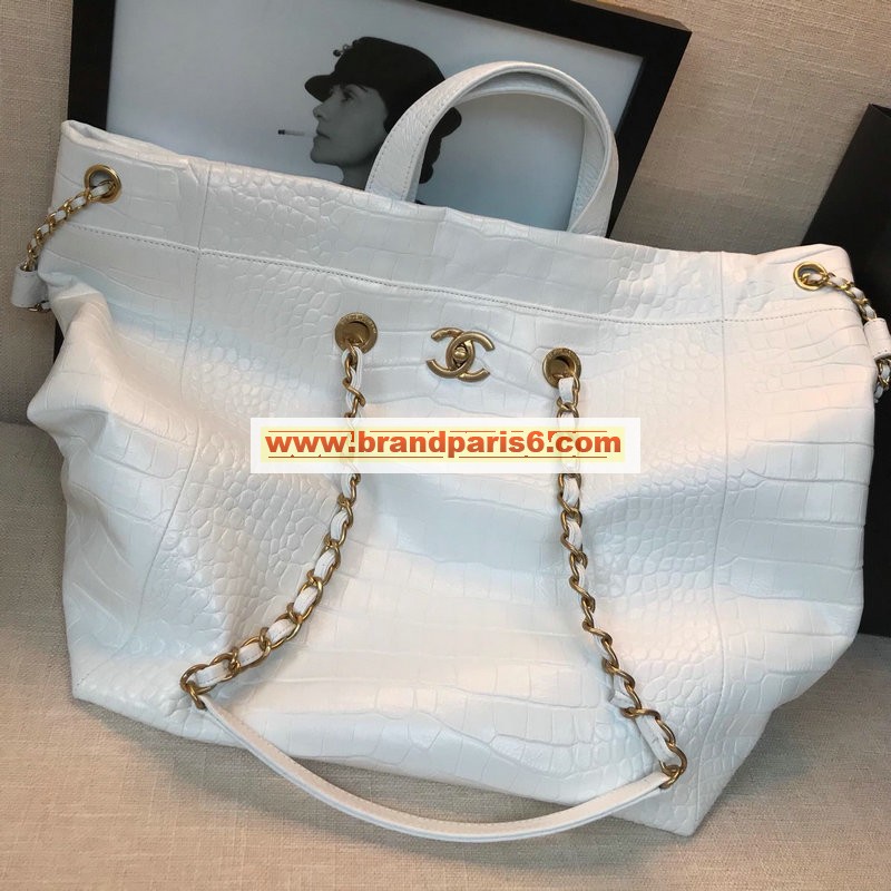 CH0801B-JS　シャネル CHANEL 2019年最新入荷 ラージ ショッピングバッグ ハンドバッグ トートバッグ クロコダイル