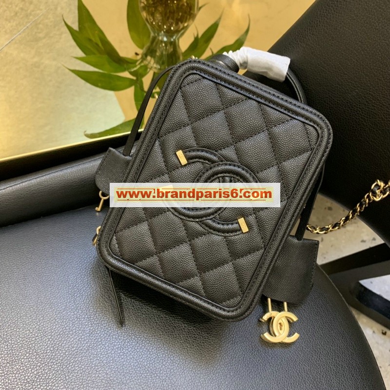 CH0988BK-JS　シャネル CHANEL 2019年最新入荷 ヴァニティー ケース 斜め掛け ショルダーバッグ ラムスキン 化粧かばん