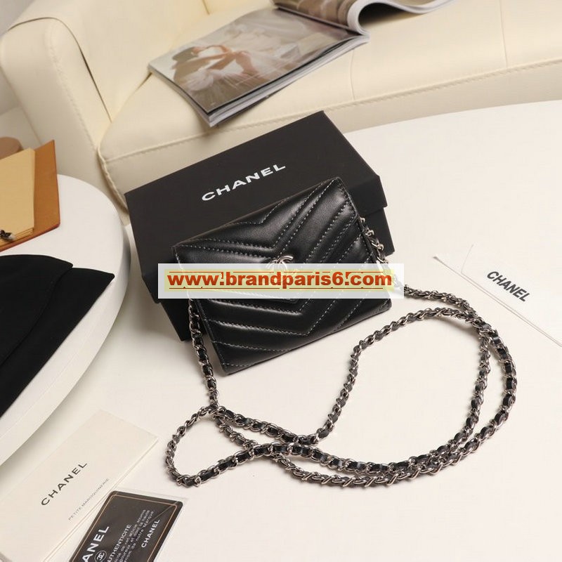 CH81439-JS　シャネル CHANEL 2019年最新入荷 WOC チェーンウォレット フラップ短財布 ショートウォレット コインケース イブリング