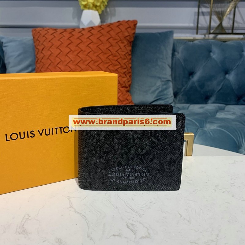 M30380-057　ルイヴィトン LOUISVUITTON 2019年最新入荷 ポルトフォイユ ミュルティプル ショートウォレット 二つ折り短財布 タイガレザー 黒