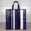 BA443097T-YUN　バレンシアガ BALENCIAGA 2019年最新入荷 バザール ショッパー ハンドバッグ 2way クロスボディバッグ ストライプ ショッピングバッグ レザー 