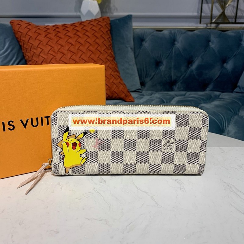 N61264P-057　ルイヴィトン LOUISVUITTON 2019年最新入荷 ポルトフォイユ クレマンス ファスナー長財布 ジッピーウォレット ピカチュウ プリント ダミエアズールキャンパス