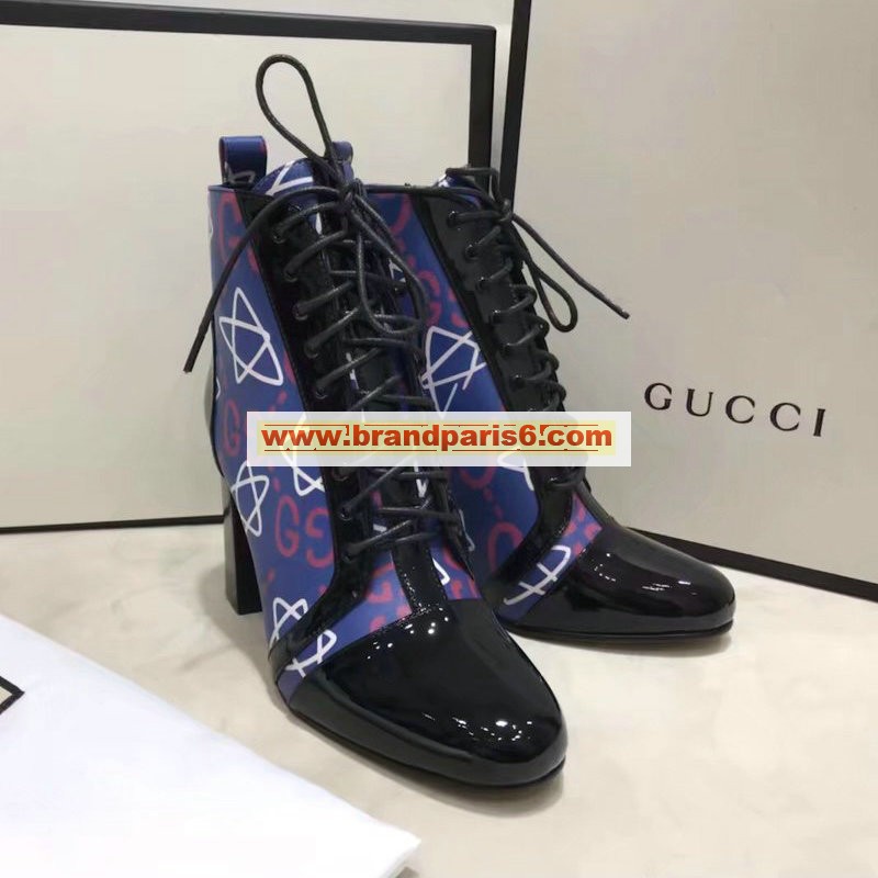 GGJ20003-26　グッチ GUCCI 20200年秋冬最新作 ショートブーツ ハイヒールブーツ レディースシューズ カジュアル 靴 レザー レースアップ