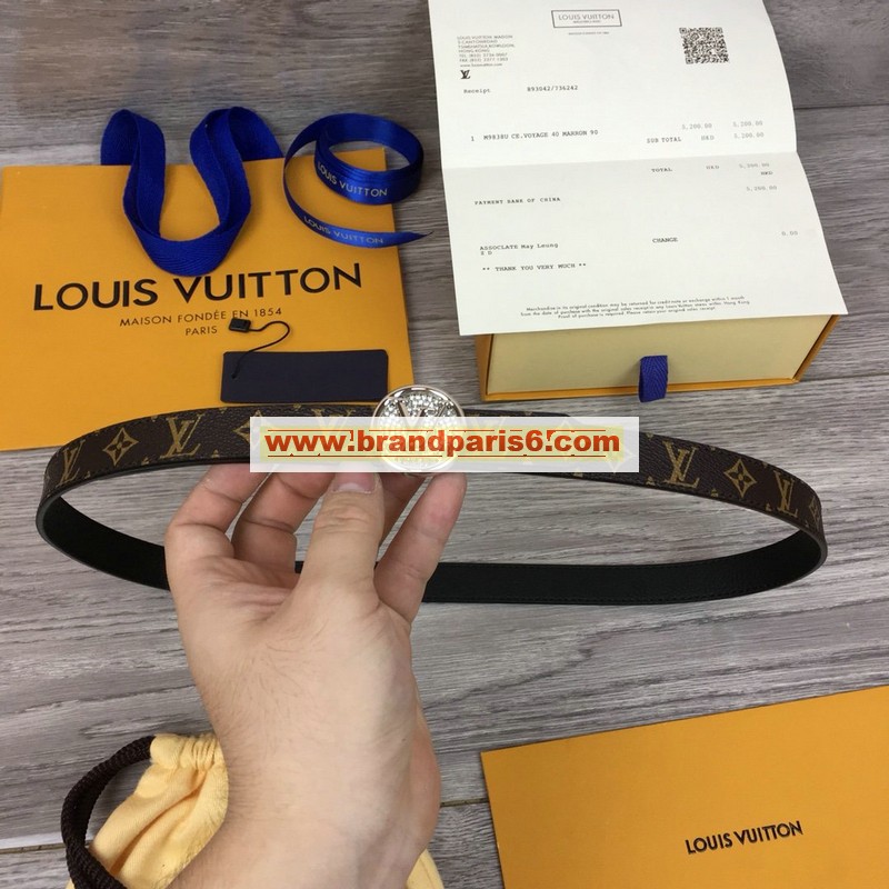 M0053V-057　ルイヴィトン LOUISVUITTON 2019年最新入荷 サンチュール LV サークル 20mm ベルト リバーシブル レディース用 レザー モノグラムキャンパス 