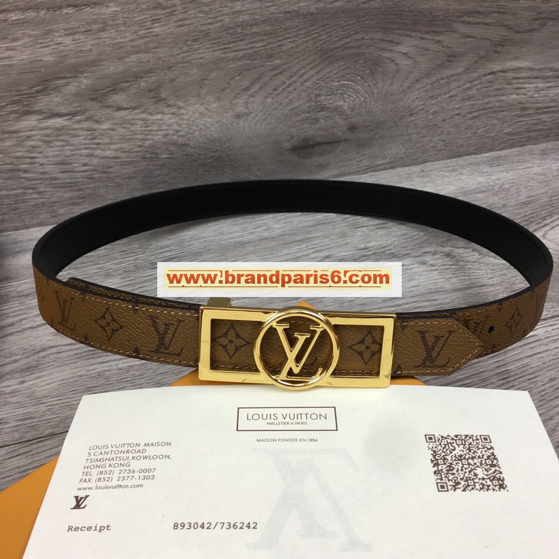 M0203U-057　ルイヴィトン LOUISVUITTON 2019年最新入荷 サンチュール ドーフィーヌ 25mm リバーシブル ベルト レディース用 レザー