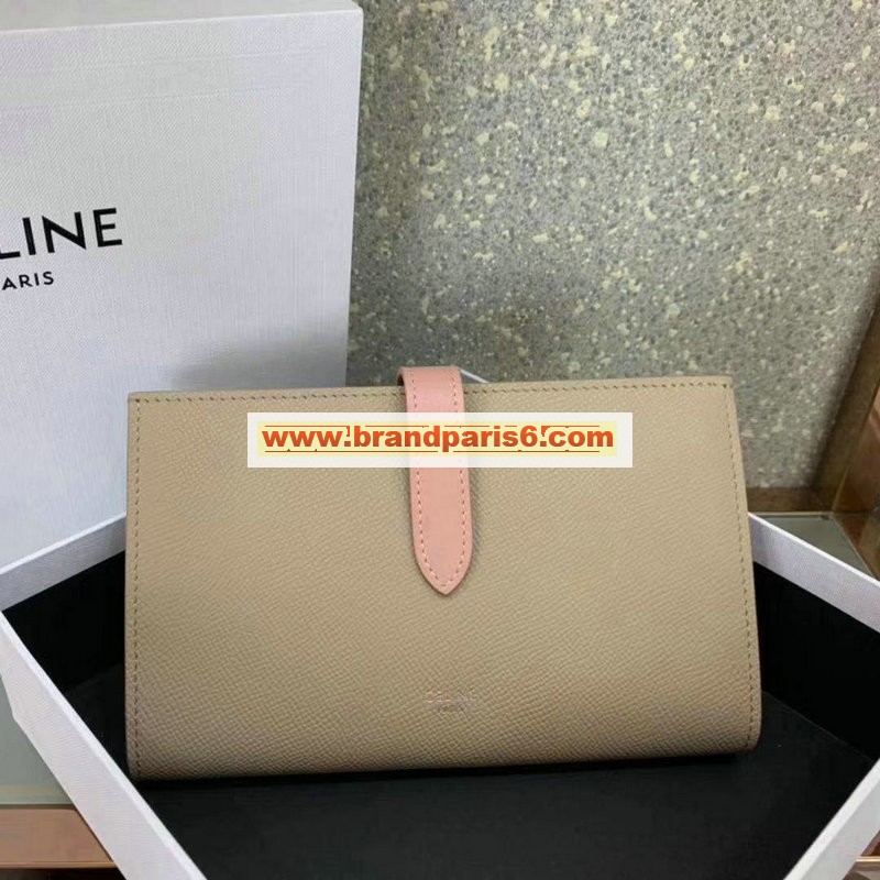 CE4148Q-CC　セリーヌ CELINE 2019年最新入荷 ミディアム ストラップウォレット 二つ折り長財布 中財布 カーフスキン