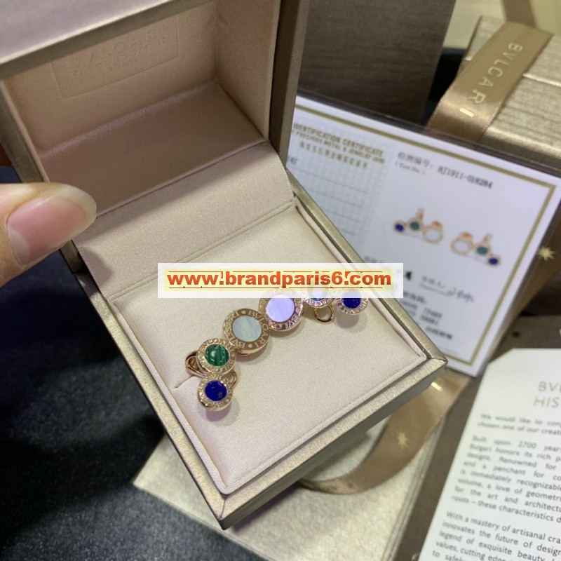 BVEH19006-CZZ　ブルガリ BVLGARI 2019年最新入荷 シングルイヤリング スギライト マラカイト マザー オブ パール エレメント ピアス アクセサリー