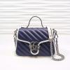 GG583571LB-057　グッチ GUCCI 2019年最新入荷 GGマーモント ミニ トップハンドルバッグ 2way ショルダーバッグ レザー