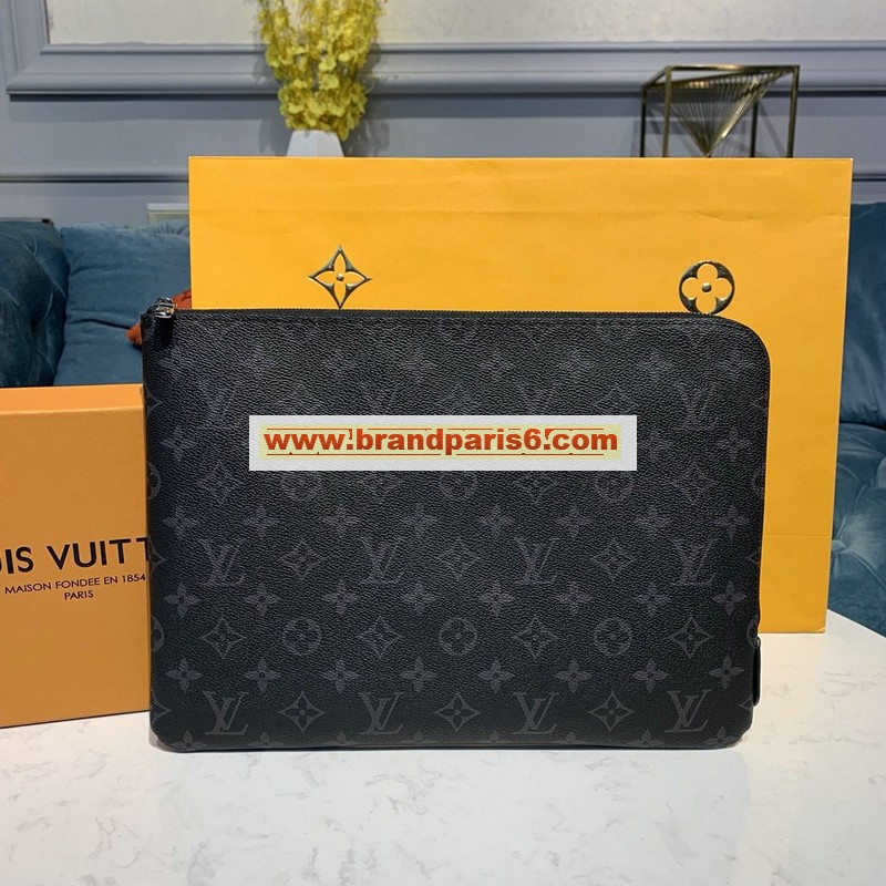 M43442-057　ルイヴィトン LOUISVUITTON 2020年最新入荷 ポシェット ジュール GM ポーチ 手持ちかばん メンズバッグ ビジネス 通勤 モノグラム エクリプス キャンバス