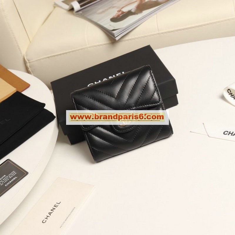 CH82288VYK-JS　シャネル CHANEL 2020年最新入荷 三つ折り短財布 ラムスキン ショートウォレット 小銭入れ