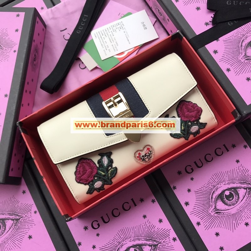 GG476084Y-057　グッチ GUCCI 2020年最新入荷 シルヴィ コンチネンタルウォレット ロングウォレット 二つ折り長財布 レザー 