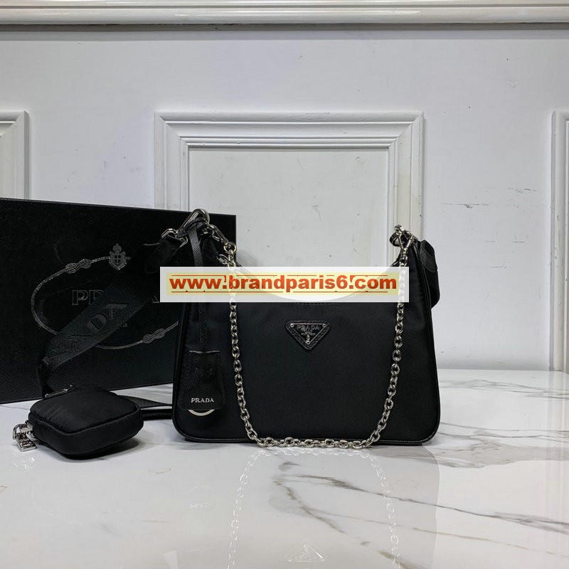 PD1BH204BK-DDB　プラダ PRADA 2020年最新入荷 Re-Edition ホーボーバッグ ショルダーバッグ ナイロン ライアングルロゴ