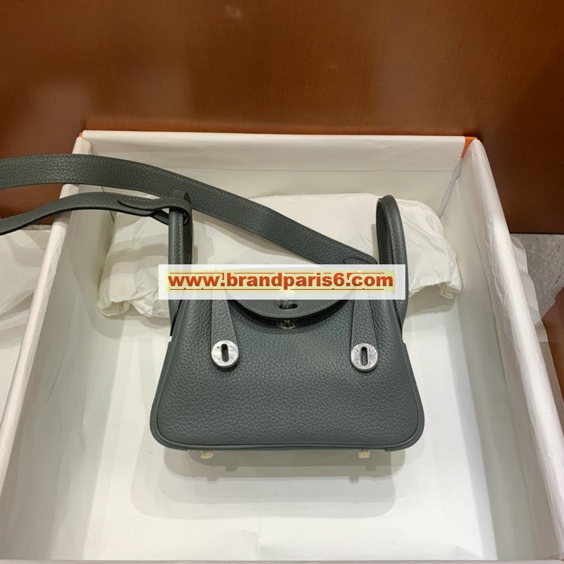 HLD19LYXG-063　エルメスHERMES 2020最新入荷 ミニ リンディ 斜め掛け ショルダーバッグ スクエアバッグ トリヨンクレマンス