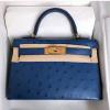 HKL19TPQT-063　エルメス HERMES 2020年最新入荷 ミニ ケリー トートバッグ トップハンドルバッグ レディースかばん オーストリッチ革