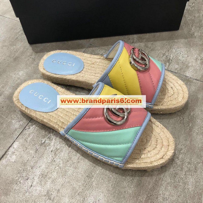 GGJ20057-26　グッチ GUCCI 2020年夏最新入荷 エスパドリーユ サンダル サマーサンダル スリッパ ミュール レディースシューズ 靴