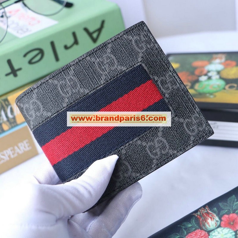 GG408827B-057　グッチ GUCCI 2020年最新入荷 GGスプリーム ショートウォレット 二つ折り短財布 キャンパス レザー